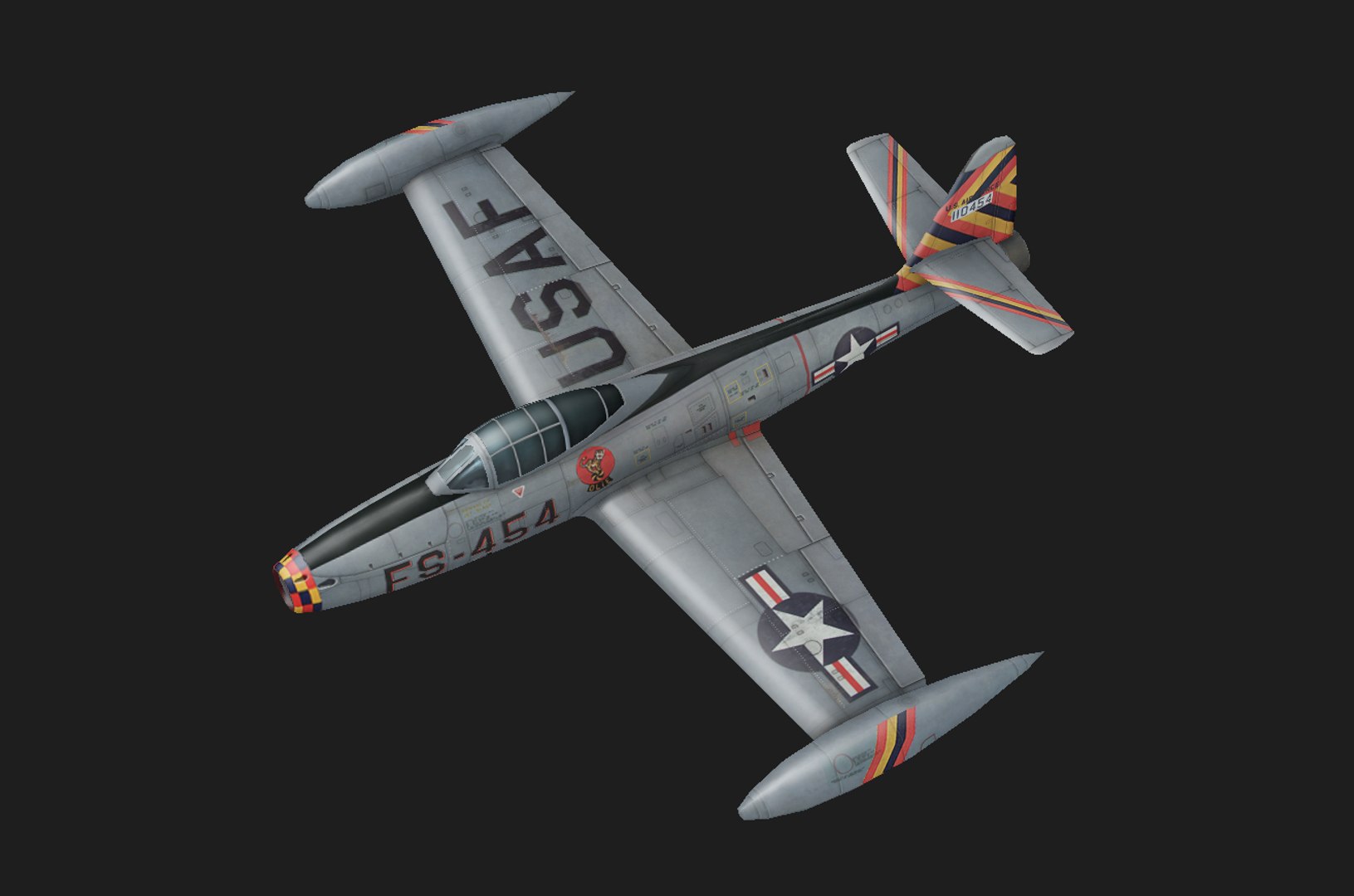 The F-84B Thunderjet  Hand painted game model 3D model https://p.turbosquid.com/ts-thumb/d4/ID73bZ/DH/1/png/1729942824/1920x1080/fit_q87/7275951ec2d755106d1a5c06d3a859326cc40ff2/1.jpg