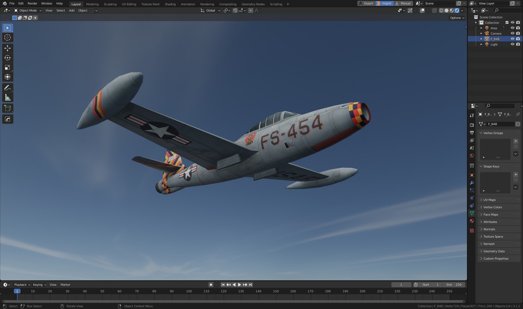 The F-84B Thunderjet  Hand painted game model 3D model https://p.turbosquid.com/ts-thumb/d4/ID73bZ/Va/13/png/1729942817/1920x1080/fit_q87/90045c625660e6cdac844d4b609e79fd880e1664/13.jpg