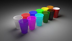 Colored Plastic Cups Set