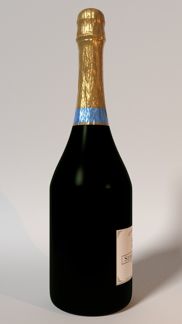 Champagne bottle model - TurboSquid 1408492