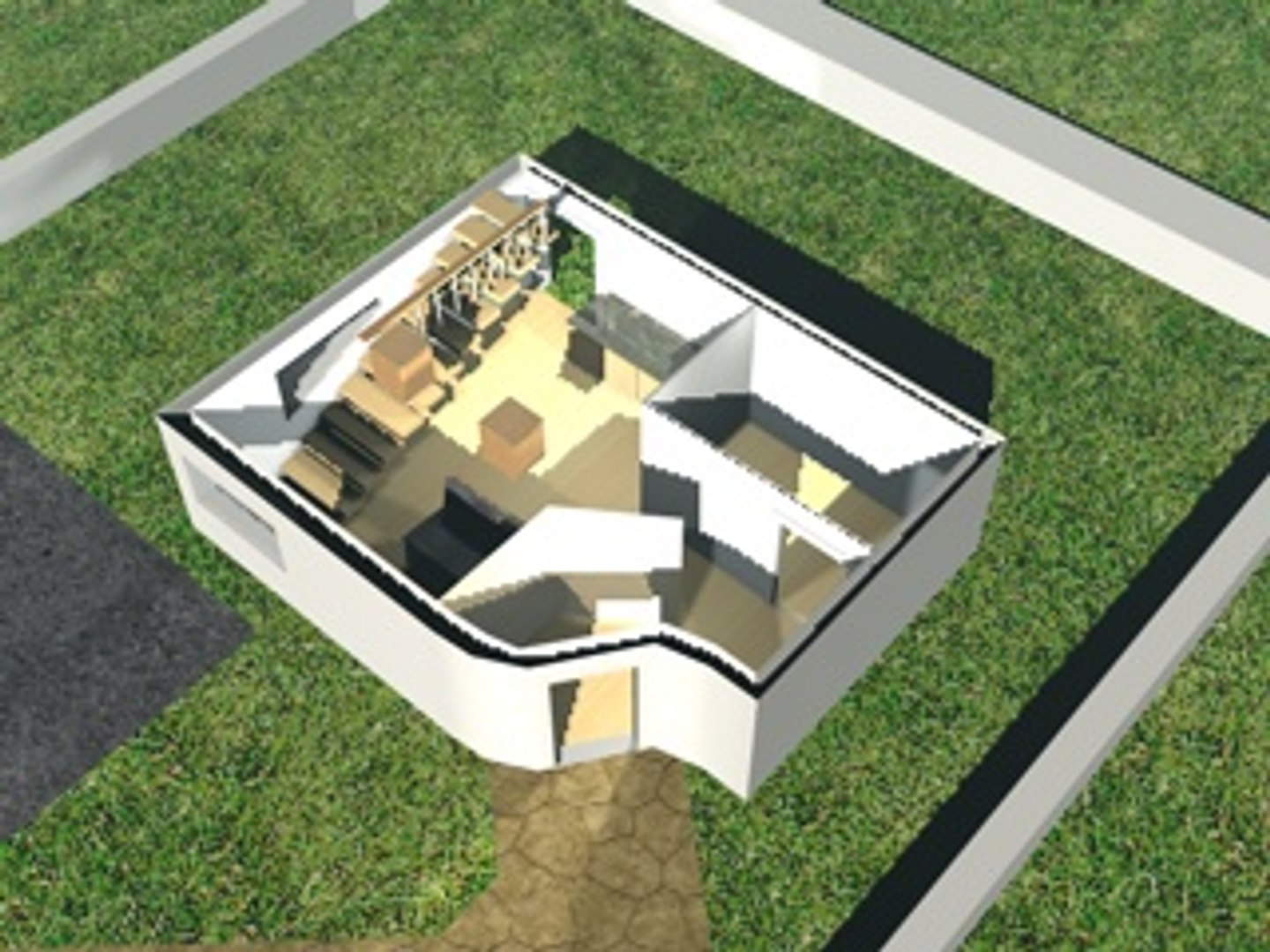 c4d house furnished