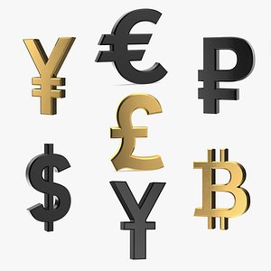 3D Currency Symbols Collection