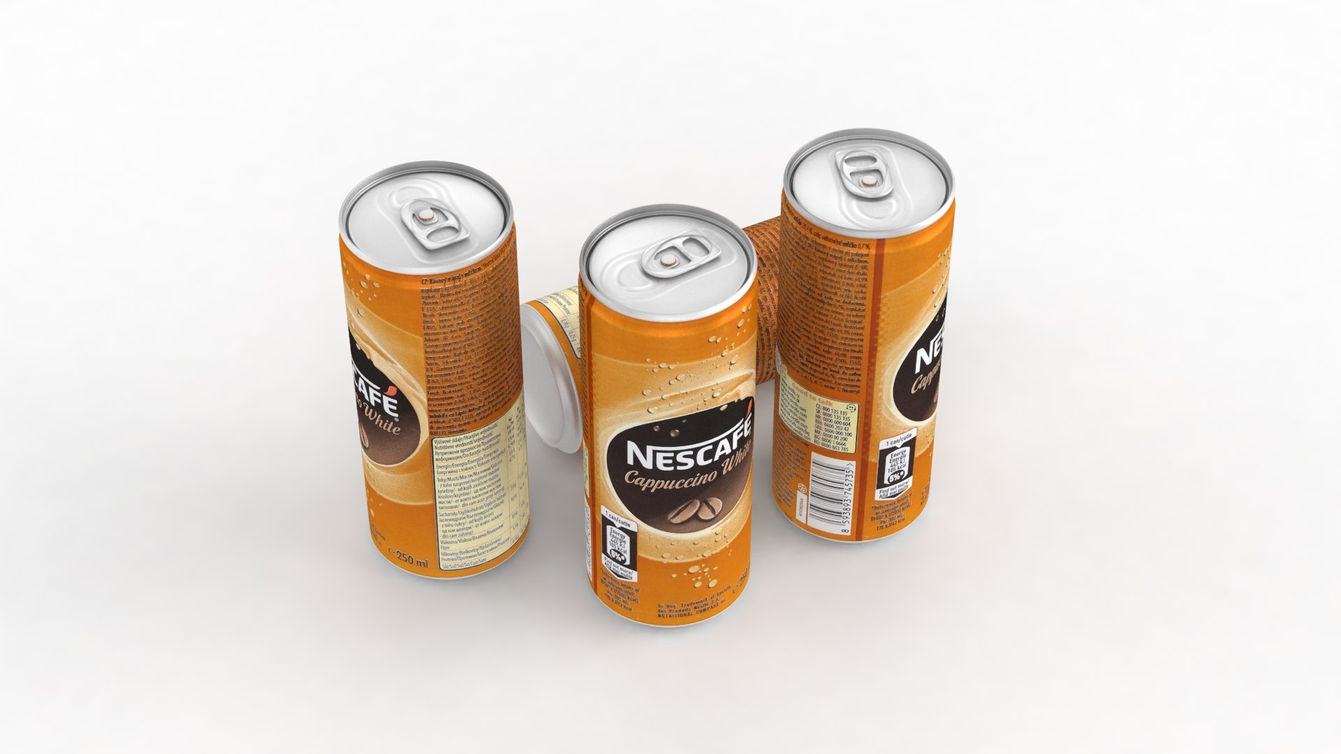 Beverage Can Coffee Nescafe Cappuccino White 250ml 2021 3D