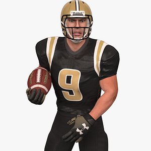 3D model rigged football player 2020