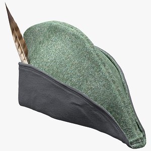 Robin Hood Cap with Feather Grey