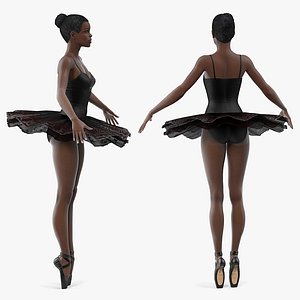 3D dark skinned black ballerina model
