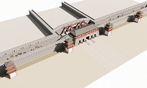 3D Ancient Chinese architecture city gates and towers Ancient Gate Tower