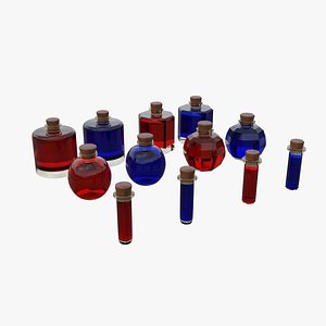 Potion Low and High Poly Set