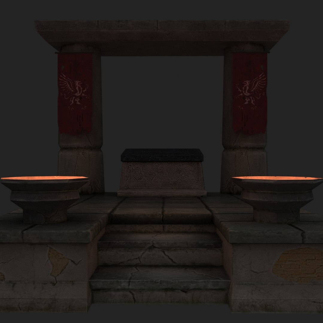 3d ancient altar model