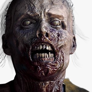 Zombie Man PBR Rigged Character Unreal Model