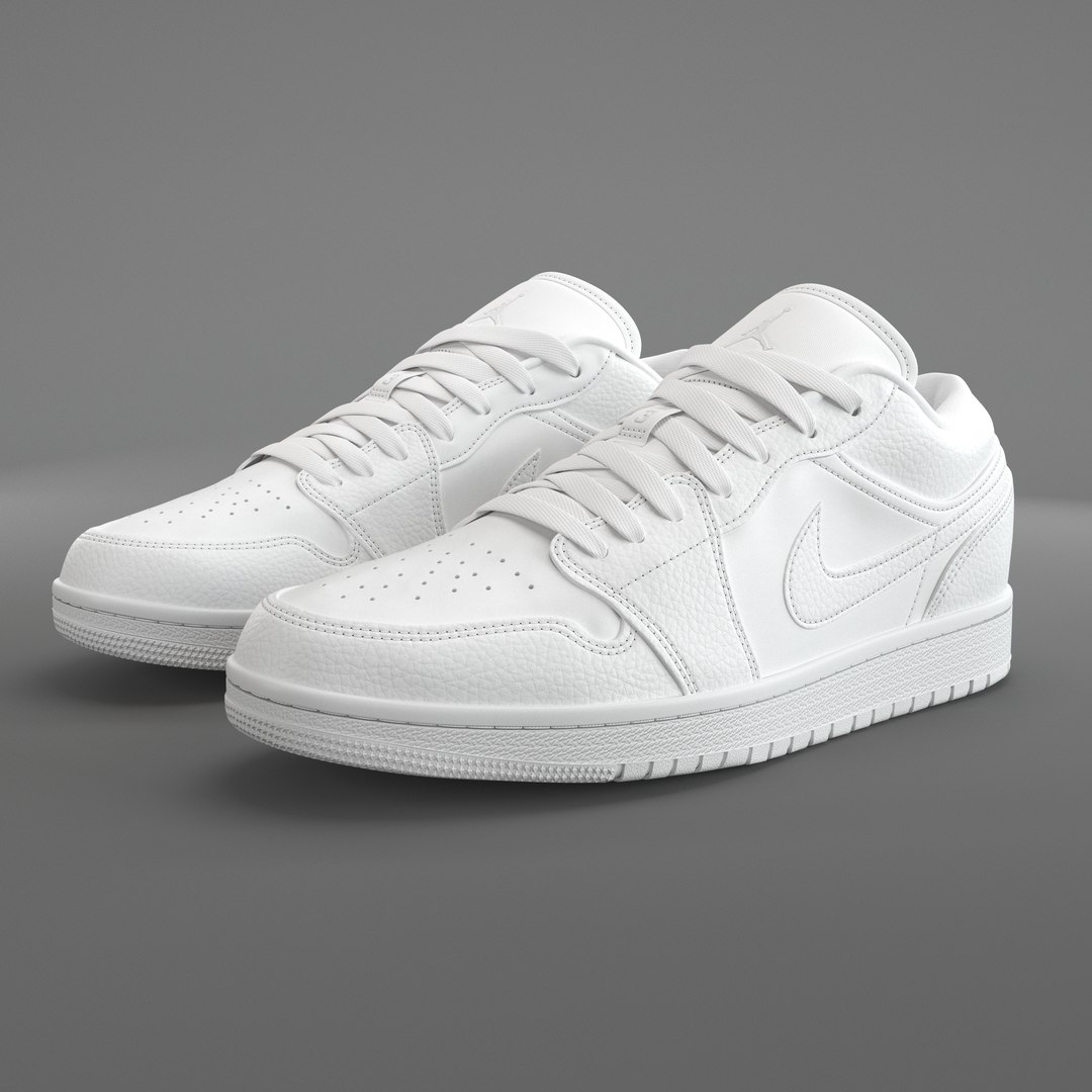 3D Jordan 1 Low White PBR Model - TurboSquid 1862671