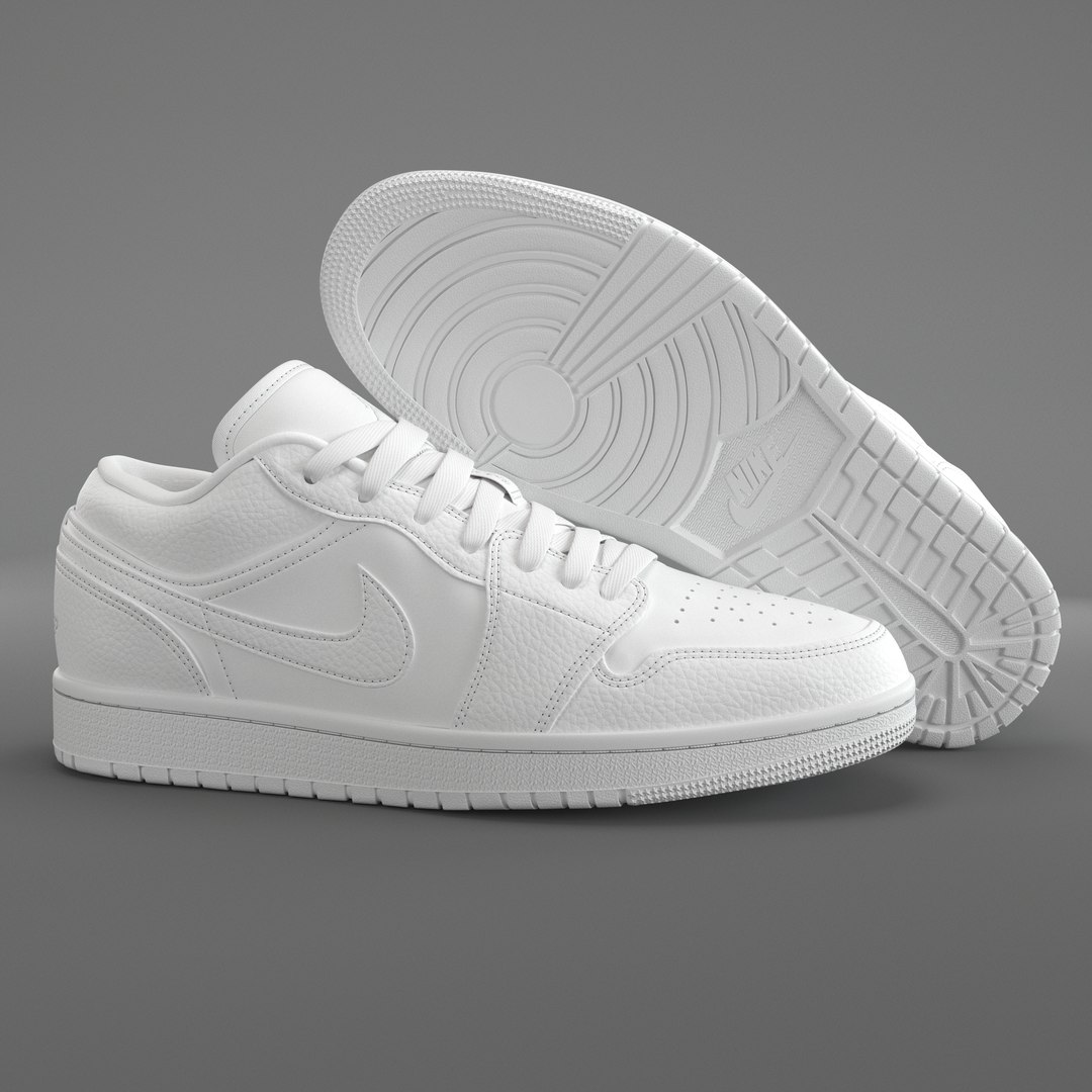 3D Jordan 1 Low White PBR Model - TurboSquid 1862671