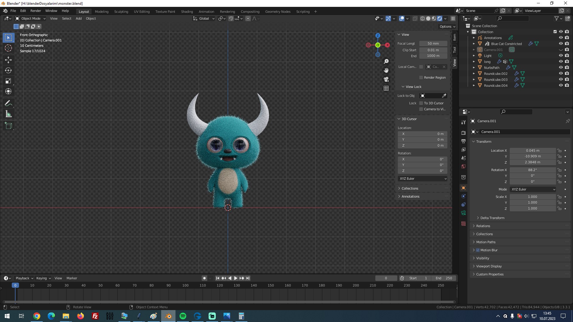 3D Cute Monster 3d Modeling - Sweet 3d Model Character - Monster 3d ...