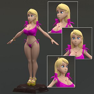 3d model cartoon female sexy