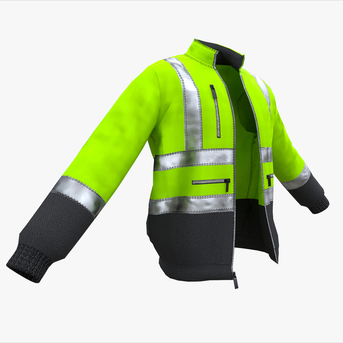 Safety Bomber Jacket Lowpoly 3D model TurboSquid 1859598