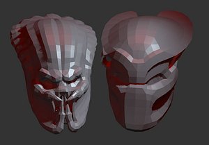 Predator head with mask for Pepakura