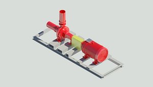 3D model Electric Pump  Detailed Revit Family MEP Ready