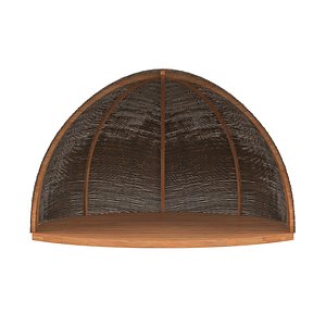 3D Big bamboo hut model
