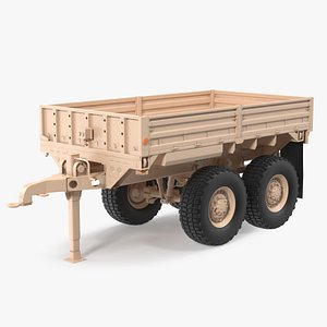 Military Drop Side Cargo Trailer M1092 Sand model