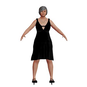 old white woman rigged 3D model