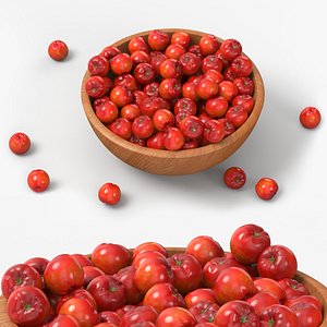 Acerola Fruit with Wooden Bowl Red