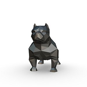 American Bully low poly 3D model