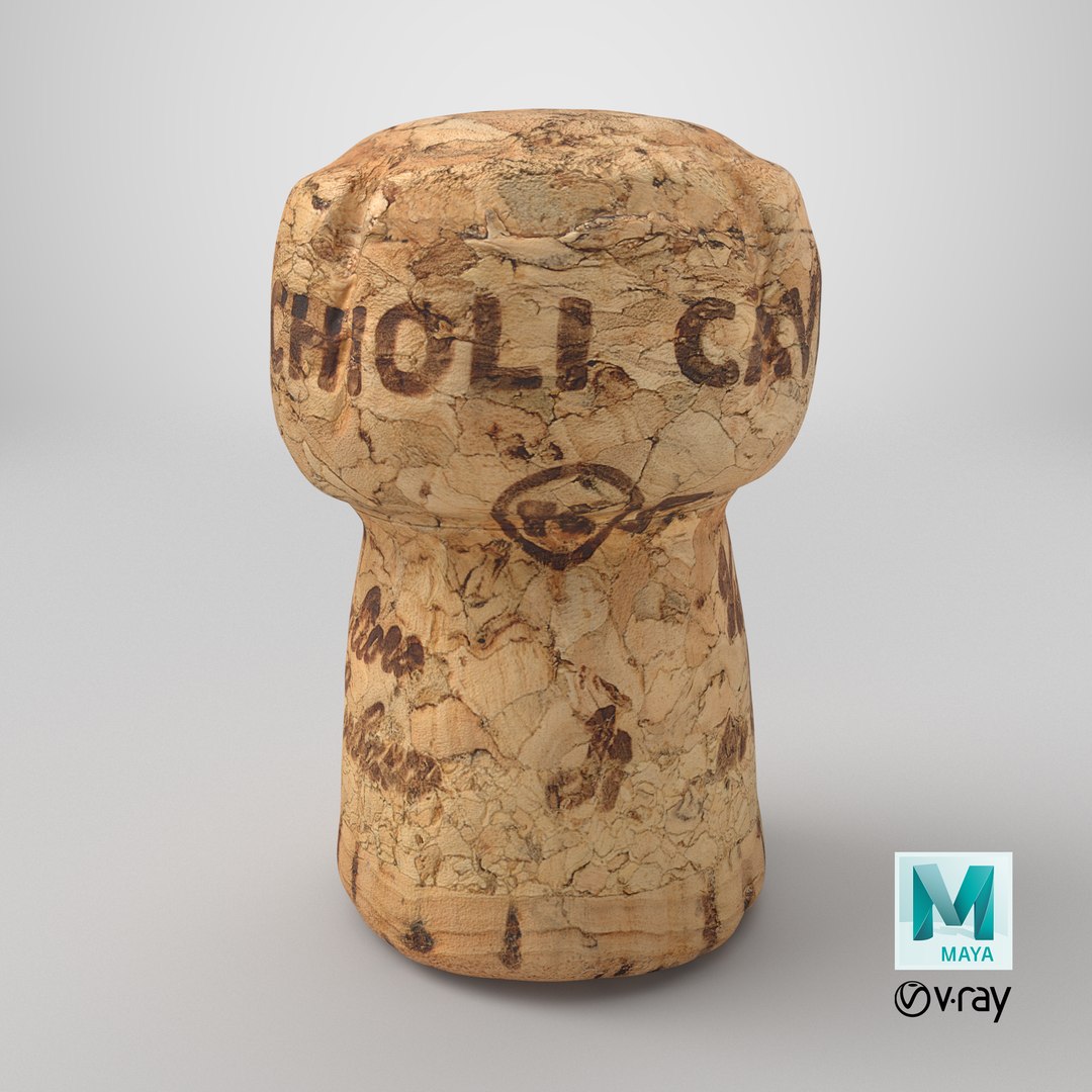 Champagne Cork - 3D Scanned 3D model https://p.turbosquid.com/ts-thumb/d5/h7kgAK/Dk/stemcell_maya_vray_render/png/1781797147/1920x1080/fit_q87/357388c47add21346e8e05dc1bf016ba0938b6ee/stemcell_maya_vray_render.jpg