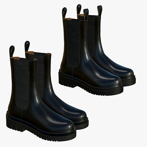Realistic Leather Boots V85 3D