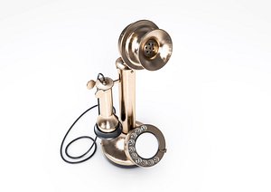 3D model vintage candlestick bell telephone