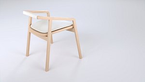 Japandi Oak Dining Armchair - 3D Model Blender FBX USD 3D model