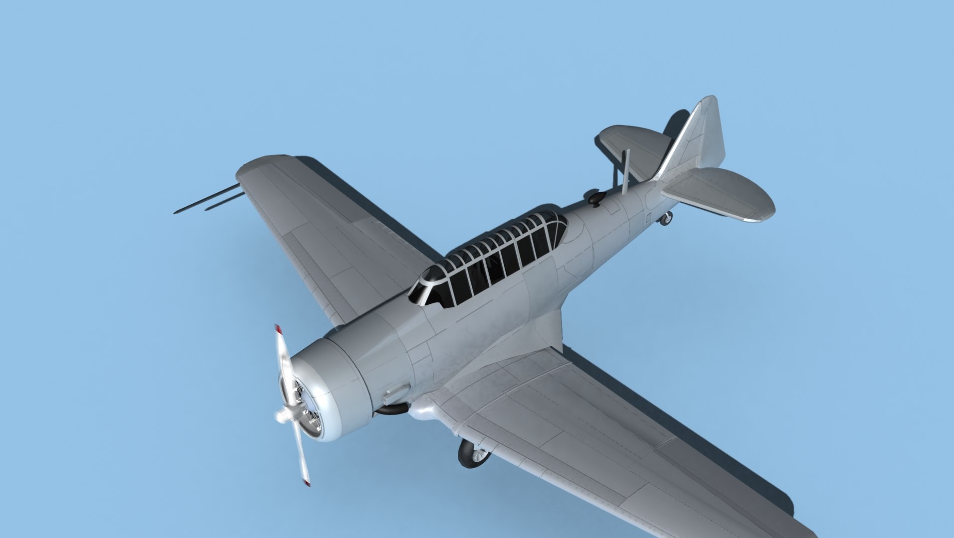 North American T-6 Texan Bare Metal Model - TurboSquid 1924523