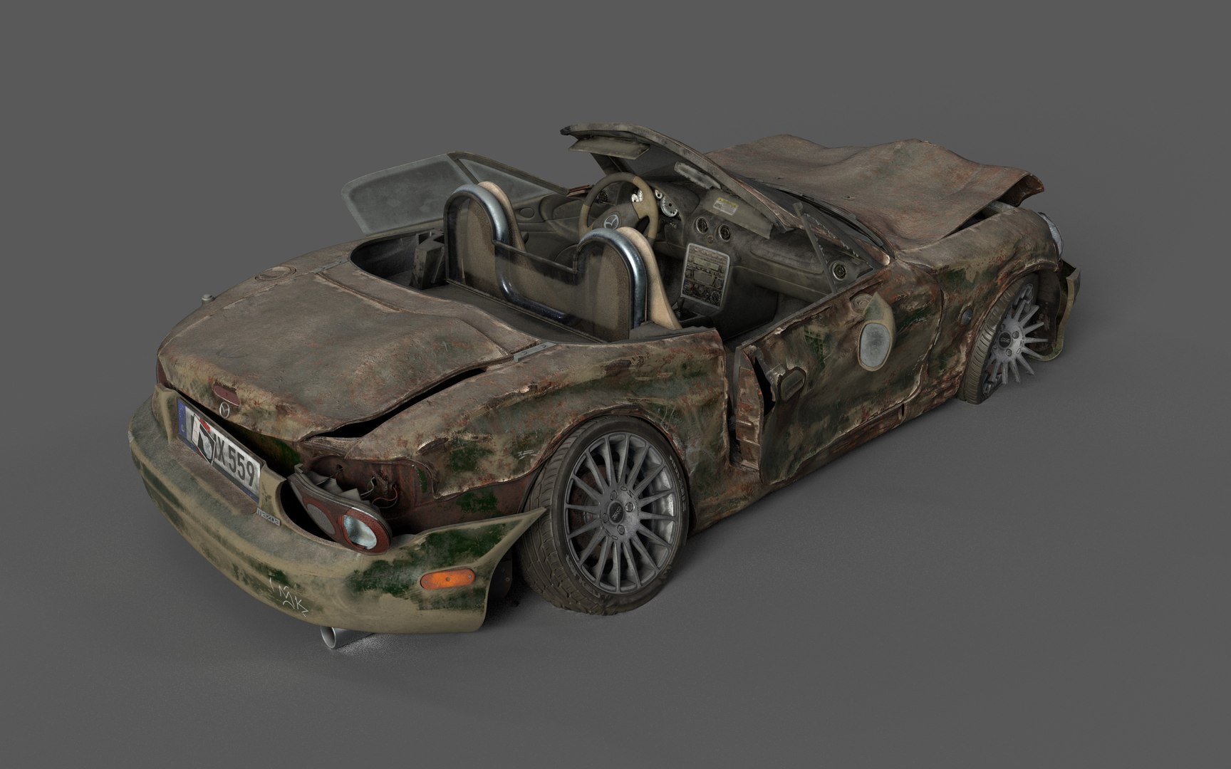 3D MX-5 NBFL wrecked weathered https://p.turbosquid.com/ts-thumb/d6/2FaNfY/KD/preview_weathered_green_04/jpg/1624965848/1920x1080/fit_q87/20e4821256f450472d9cb7cf72064292210c90f5/preview_weathered_green_04.jpg