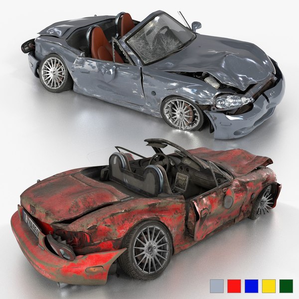3D MX-5 NBFL wrecked weathered