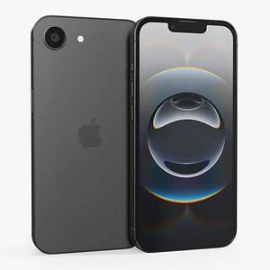 3D model iPhone 16e Black