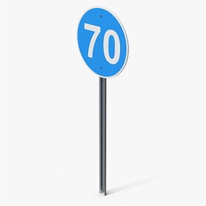 Minimum Speed 70 Road Sign
