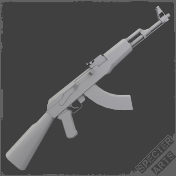 free obj model ak47 sample assault rifle