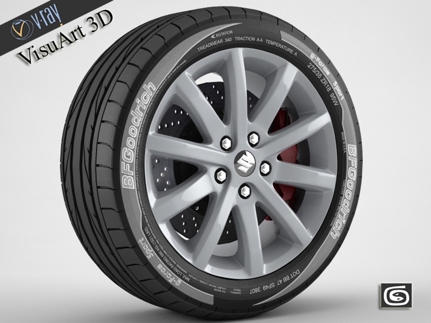 Suzuki Sx4 Rim Tire 3d 3ds