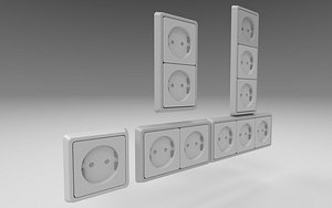 Electrical sockets pack 3D model