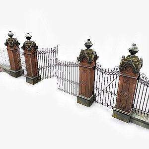 photorealistic park gates photo 3d 3ds
