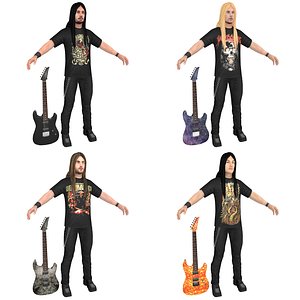 pack guitar player 3D model