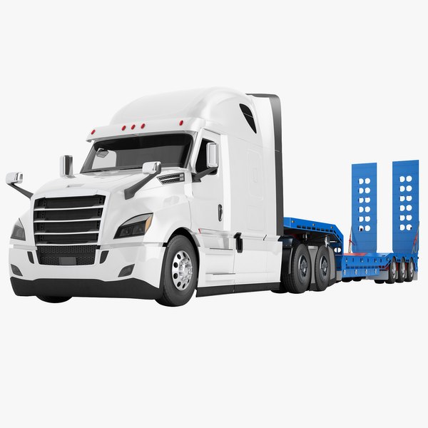 3D Semi Truck Generic Drake Trailer 07