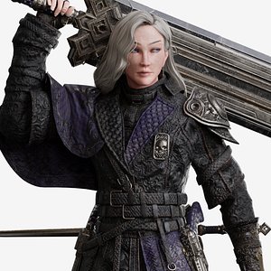 NYX - Vampire Hunter  - Fantasy Female Warrior Game Character 3D model