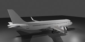 Airbus a320neo model with generic livery Low-poly 3D model
