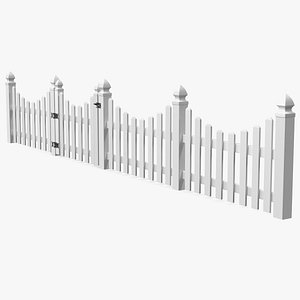 White Scalloped Fence Section