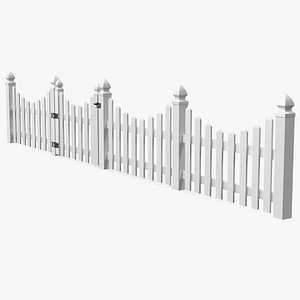 White Scalloped Fence Section