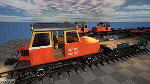 3D model Railroad Trolley for UE4