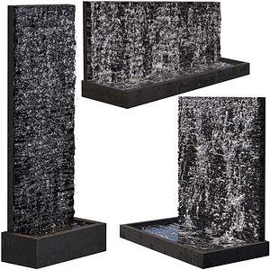 3D 3 Water wall fountains