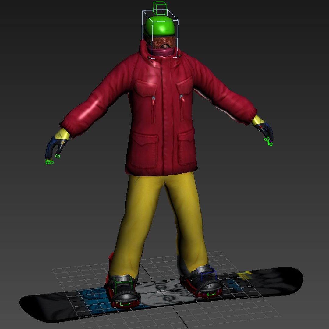 Snowboard Rigged 3d Max