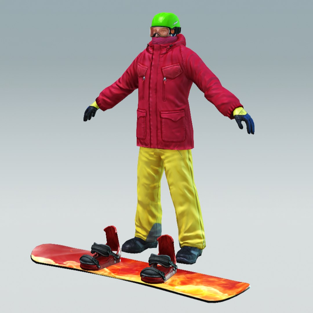Snowboard Rigged 3d Max