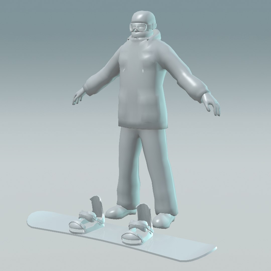 Snowboard Rigged 3d Max